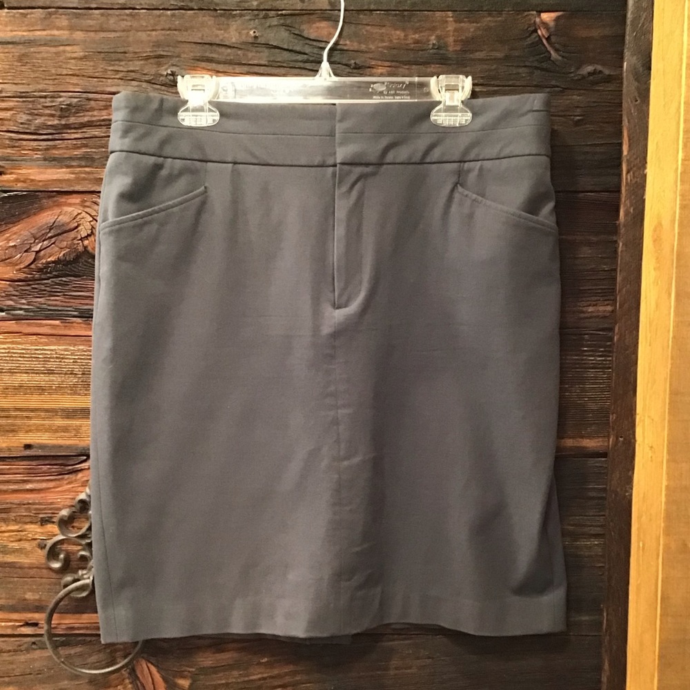 Banana Republic Pencil Skirt Stretch Gray Midi SZ 14